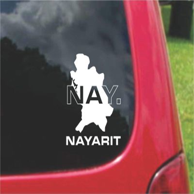 2 (PCS) Nayarit Mexico Outline Map Stickers Decals (5.5"x5.5")