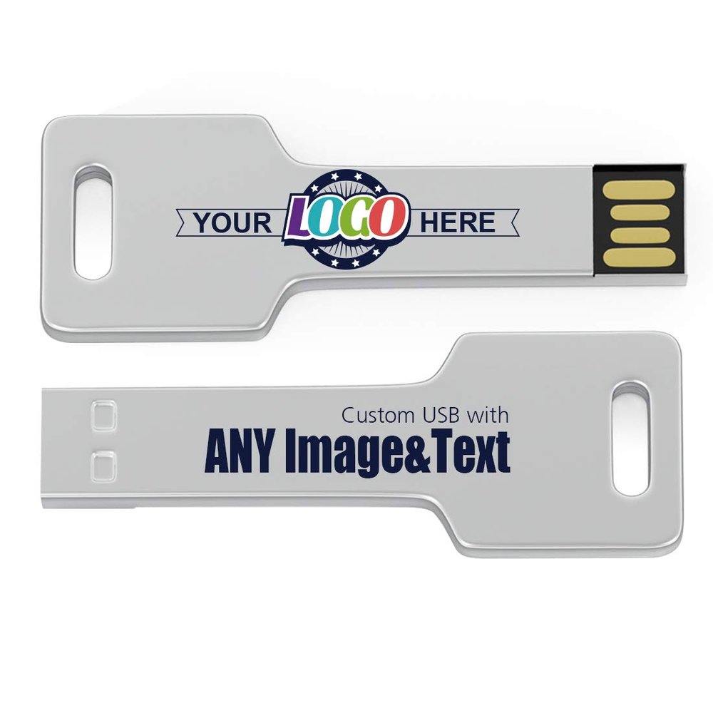 MEINAMI Customized Key Shape USB Flash Drive Thumb Drive Personalized Metal Memory Stick 2GB 500 Pack
