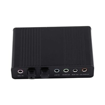 5.1 USB Audio Sound Card with SPDIF, External USB Sound Card Adapter for PC Laptop Audio, Support 48/44 KHz Sampling Rate, Black