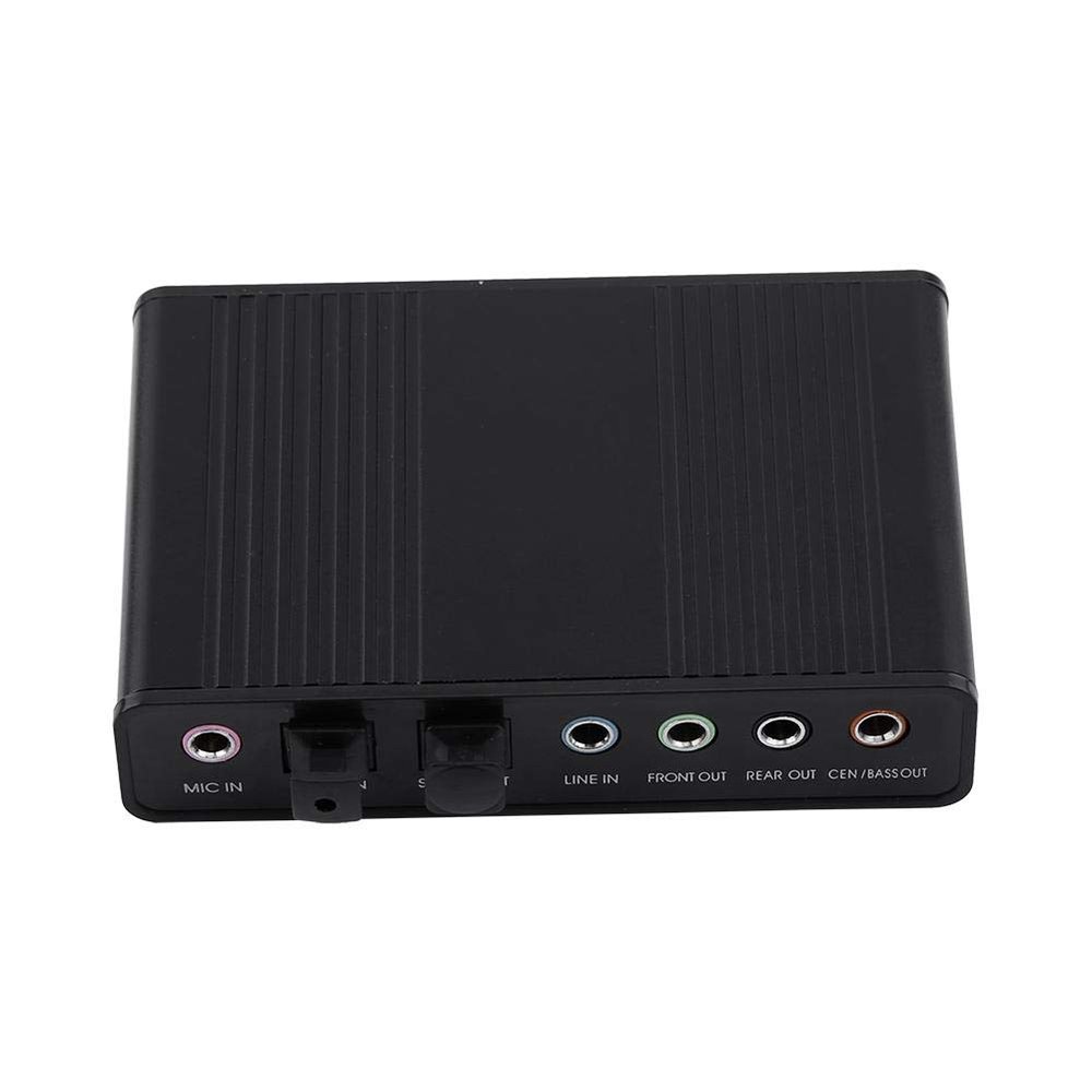 5.1 USB Audio Sound Card with SPDIF, External USB Sound Card Adapter for PC Laptop Audio, Support 48/44 KHz Sampling Rate, Black