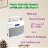 HANNLOMAX HX-500R Portable AM/FM Radio, Bluetooth, USB Port for MP3 Playback, Aux-in, AC/DC Dual Power Source. (White) view 2