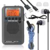 EXMAX EXD-737 Aviation FM/AM/SW/Band Shortwave Radio Receiver NOAA Weather Radios VHF Airband Portable Full Band Frequency Handheld Aircraft Radio Digital Alarm Speaker Gift for Parents - Gray view 1