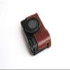 Handmade Genuine Real Leather Half Camera Case Bag Cover for Ricoh GR III GR3 Brown Color view 2