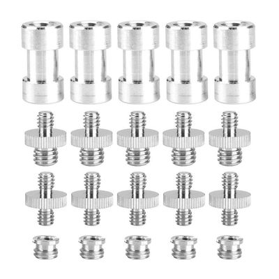 20Pcs Camera Mount Screw Kit, Portable 1/4 Inch to 3/8 Inch,1/4 to 1/4 Threaded Ring Screw Converter Threaded Adapter Accessory for DSLR,Flash,Light Stand,Tripod/Monopod/Ballhead