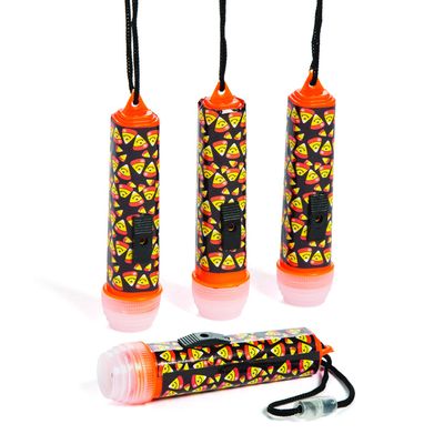 Fun Express - Candy Corn Flashlight On A Rope for Halloween - Apparel Accessories - 12 Pieces