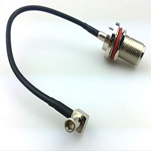 Gimax N female with waterproof ring jack to LTE MS147 plug right angle connector pigtail cable 25cm