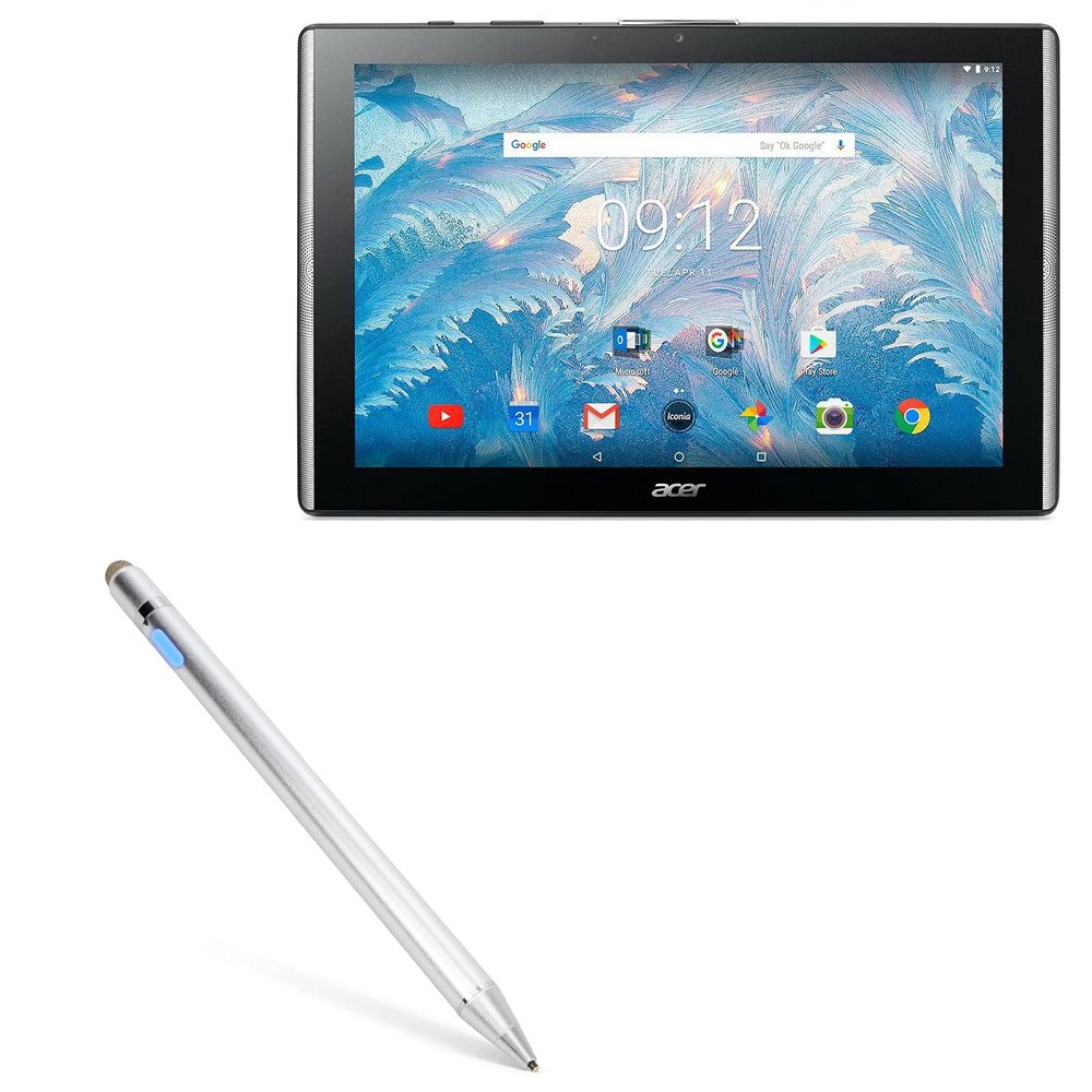 BoxWave Stylus Pen Compatible with Acer Iconia One 10 B3-A40 - AccuPoint Active Stylus, Electronic Stylus with Ultra Fine Tip - Metallic Silver
