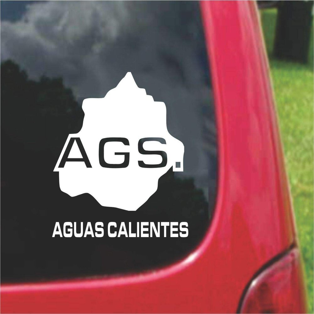 2 (PCS) Aguascalientes Mexico Outline Map Stickers (7"x7")