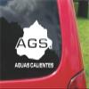 2 (PCS) Aguascalientes Mexico Outline Map Stickers (7"x7") view 1