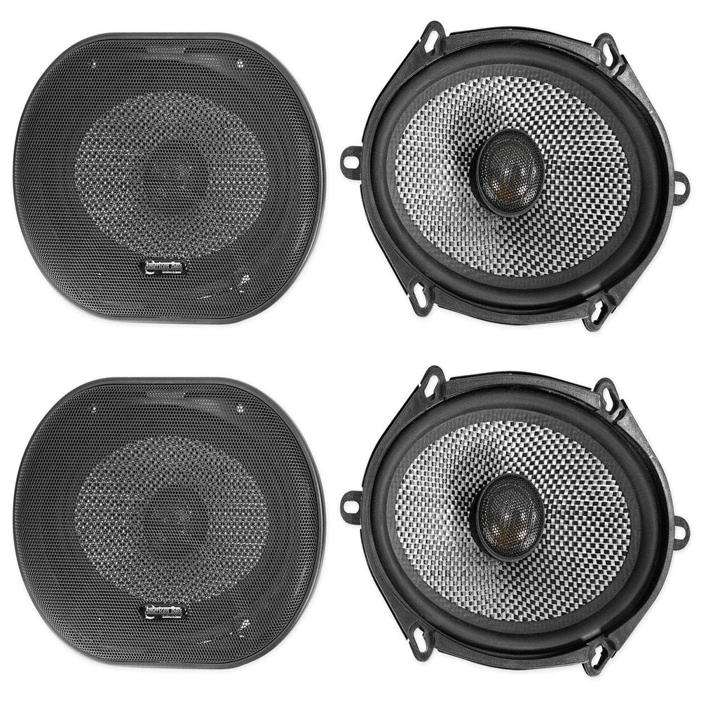 (4) American Bass SQ 5.7 5x7 or 6x8 75w RMS Car Speakers w/Swivel NeoTweeters