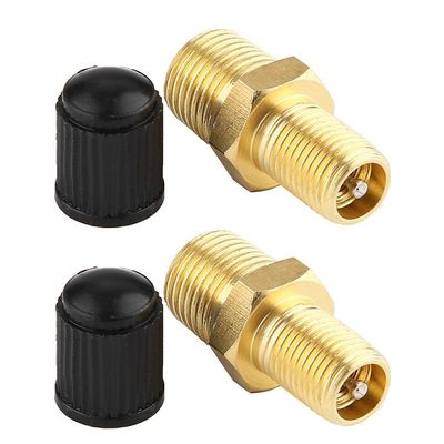 KIMISS Schrader Valve, 2Pcs 1/8" NPT MPT Brass Air Compressor Tank Fill Valve Relief Valve