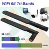 WiFi 6E Antenna Tri-Band 6GHz 5GHz 2.4GHz RP-SMA Male + 10in U.FL MHF4 to RP SMA Female Extension Cable for PC M.2 NGFF Wireless Card 2 Pcs view 2