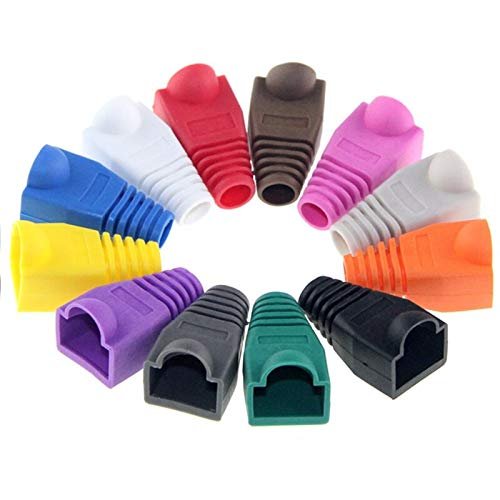 Gimax 100PCS/lot Network Cable Connector Plugs RJ45 Cat5 CAT6 Cover Cap Socket Boots Cap Head - (Color: dark grey)