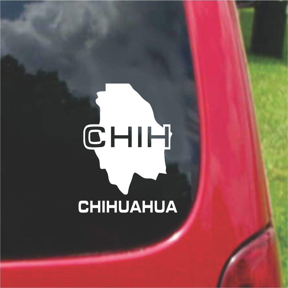 2 (PCS) Chihuahua Mexico Outline Map Stickers Decals (7"x7")