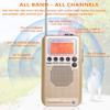 EXMAX EXD-737 Full Band Frequency Shortwave Radio Receiver Airband Portable Handheld Aircraft Digital Alarm Speaker Extend Antenna LCD Screen Orange Backlight Indoor & Outdoor Activities Home-Golden view 2