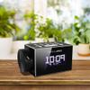 HANNLOMAX HX-108CR PLL FM Radio, White LCD Display Digital Clock, Time Projection, Bluetooth, Single Alarm, Aluminium Casing, USB Port for 1A Charging, Aux-in, AC Power Operation only. view 4