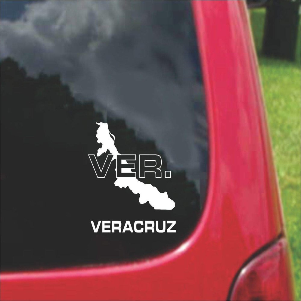 2 (PCS) Veracruz Mexico Outline Map Stickers Decals (9"x9")