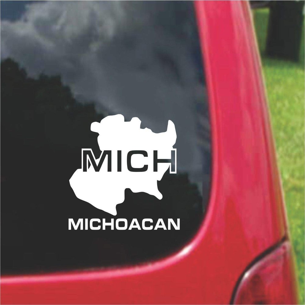 2 (PCS) Michoacan Mexico Outline Map Stickers Decals (5.5"x5.5")