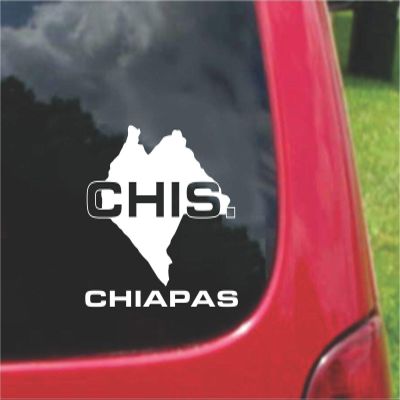 2 (PCS) Chiapas Mexico Outline Map Stickers Decals (5.5"x5.5")