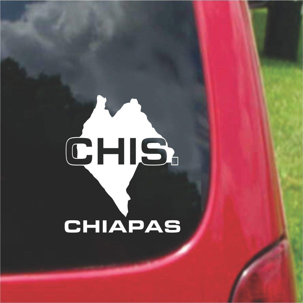 2 (PCS) Chiapas Mexico Outline Map Stickers Decals (5.5"x5.5")