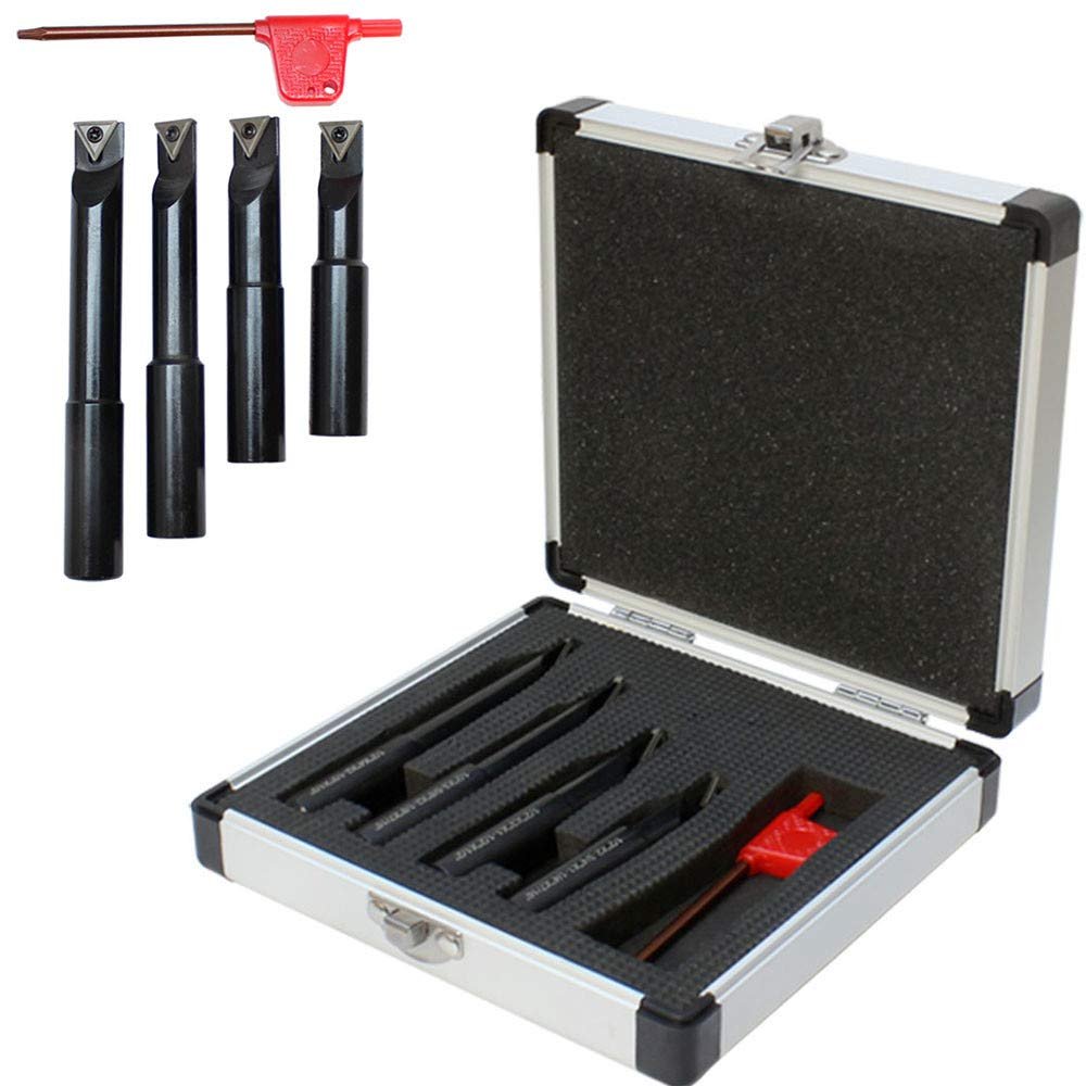 MH GLOBAL Set of 4 Pieces 1/2 Inch Shank Indexable Boring Bar with Free TCMT Insert