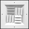 8" w X 8" h Extruded Aluminum Adjustable Core Mount Supply Ceiling HVAC Air Grille Interchangeable: 1-Way view 1