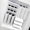 8" w X 8" h Extruded Aluminum Adjustable Core Mount Supply Ceiling HVAC Air Grille Interchangeable: 1-Way view 2
