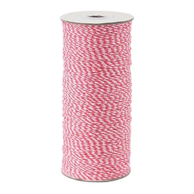 Oasis Supply 16 Ply Heavy Duty Cotton Bakers Twine, 2 mm x 750 Feet Gift Wrapping Twine (Pink)