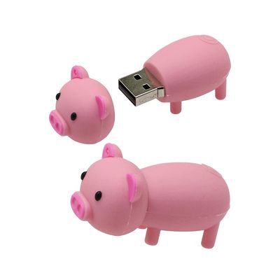 128GB Pig Shape USB 2.0 Flash Drive Pen Drive Keychain Thumb Drive Memory Stick USB Stick USB Drive (Pink)