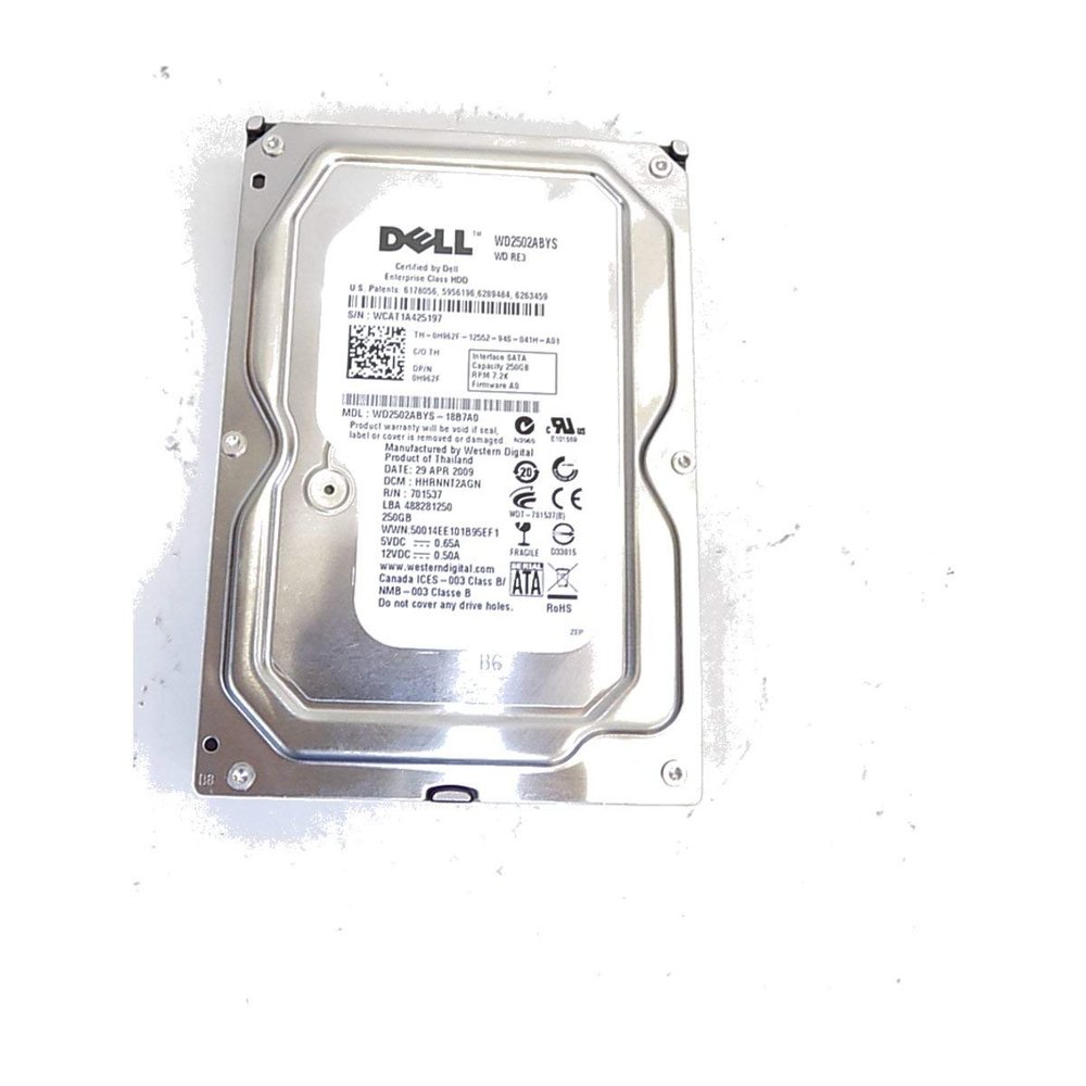 Dell H962F 250.0GB 7.2K ENT SATA 3.5 3GBPs Hard Drive H962F