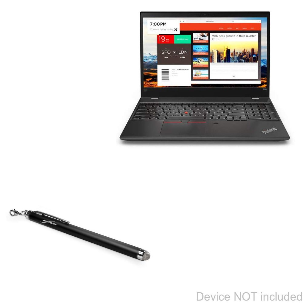 BoxWave Stylus Pen Compatible with Lenovo ThinkPad T580 with Touchscreen (15.6 in) - EverTouch Capacitive Stylus, Fiber Tip Capacitive Stylus Pen - Jet Black