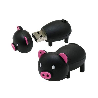 16GB Pig Shape USB 2.0 Flash Drive Pen Drive Keychain Thumb Drive Memory Stick USB Stick USB Drive (Black)
