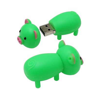 32GB Pig Shape USB 2.0 Flash Drive Pen Drive Keychain Thumb Drive Memory Stick USB Stick USB Drive (Green)