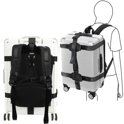 Baggex Store Premium Rugged Backpack Conversion System, Lockable Buckles,Zippered Pockets,Deluxe Padded Backplate Luggage Strap for 22-30 Inch Hardshell Case/Luggage/Suitcase