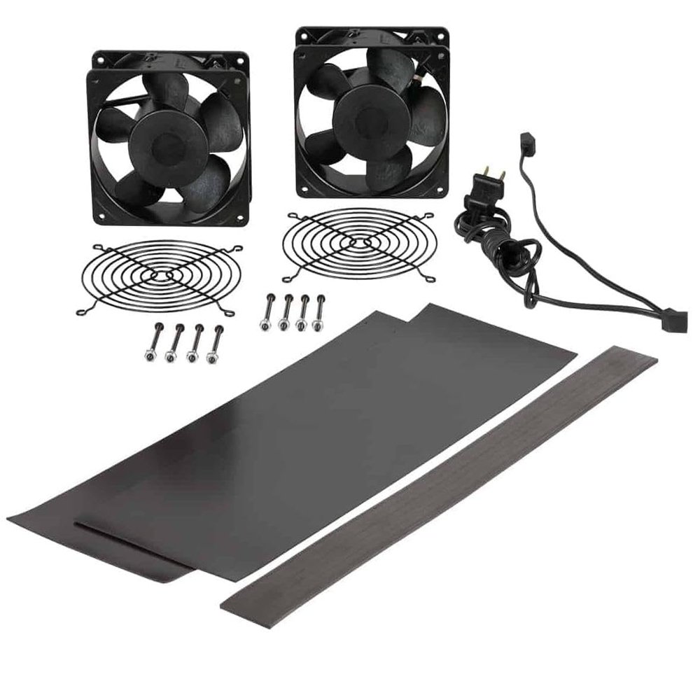 Lowell FW2-KIT-VB Whisper Fan/Vent Blocker Kit for LWR Series; 2 x 4.7-Inch Whisper Fans, 50-CFM Each and Fan Guards; Standard Cord; Includes 3 Magnetic Vent Blockers, 0.60-Inch Thick Each