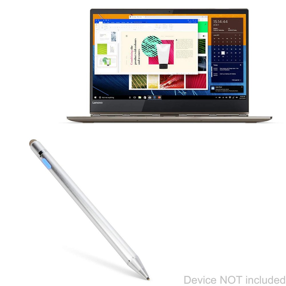 BoxWave Stylus Pen Compatible with Lenovo Yoga 920 (14 in) - AccuPoint Active Stylus, Electronic Stylus with Ultra Fine Tip - Metallic Silver