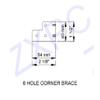 (8) Eight 6 Hole Medium Corner Brace for ATA Flight Case - Chrome Finish view 3