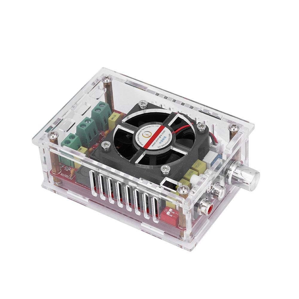 Amplifier Board, 2 * 100W Digital Power Audio Amp Amplifier Board High Power Class D Amplifier Board Module with Housing and Fan DC9-34V.