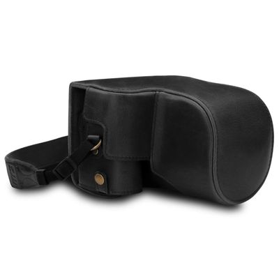 MegaGear MG1674 Ever Ready Leather Camera Case Compatible with Nikon Coolpix B600 - Black