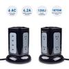 Cable Matters 6 Outlet Surge Protector Tower with 4 USB Charging Ports (4.2A in Total) and 10 Feet Extra Long Power Cord in Black view 2