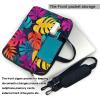 Colorful Tropical Leaf Print Laptop Bag Pouch Briefcase Fits 13/14/15.6 inch Notebook Computer Bags for Women Men view 3