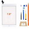 JPUNG for iPad Mini 1/iPad Mini 2 Screen Replacement,A1432 A1454 A1455 A1489 A1490, Touchscreen Digitizer (White), with Home Button, Full Repair Kit view 1