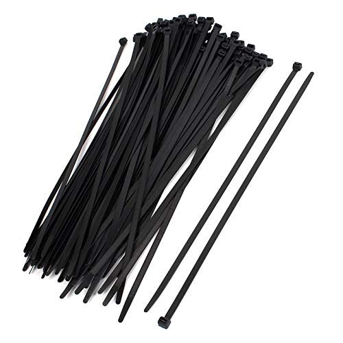 100Pcs Black Nylon Network Cord Cable Zip Wire Tie Fastener 16"
