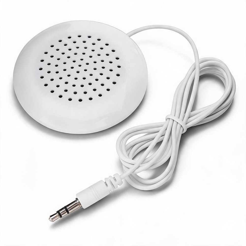Zopsc DIY Pillow Speaker, Portable 3.5mm Stereo Speaker for MP3 MP4 Mobile Phone CD Player, White Lightweight Sleep Sound Companion