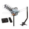Five Star Outdoor HD TV Antenna Strongest Up to 150 Miles Long Range with Motorized 360 Degree Rotation, UHF/VHF/FM Radio Infrared Remote Control with Mounting Pole & 40FT RG6 Coax Cable Support 2 TVs view 1