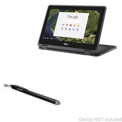 BoxWave Stylus Pen Compatible with Dell Inspiron Chromebook 11 2-in-1 (11.6 in) - EverTouch Capacitive Stylus, Fiber Tip Capacitive Stylus Pen - Jet Black