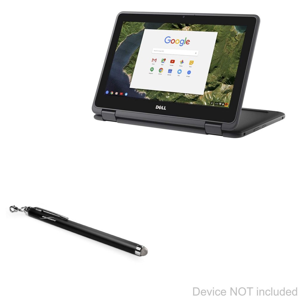 BoxWave Stylus Pen Compatible with Dell Inspiron Chromebook 11 2-in-1 (11.6 in) - EverTouch Capacitive Stylus, Fiber Tip Capacitive Stylus Pen - Jet Black