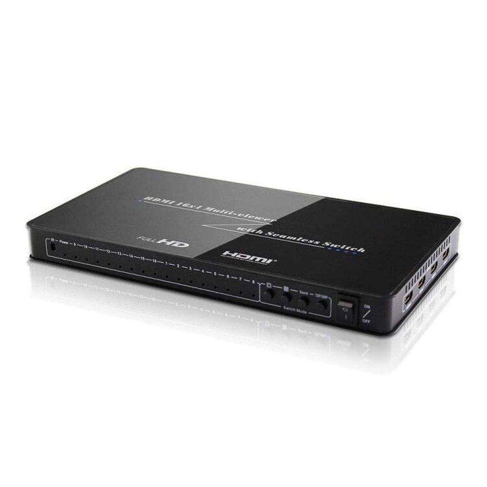 HDMI switcher, HDMI Screen Splitter 16 in 1 Out of a Device Switch 16 Screen 1080P HD Display for notebooks, desktops, Set-top Boxes, TVs, projectors, etc.
