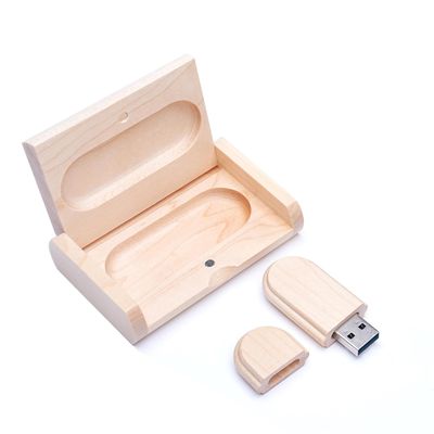 Maple Wood USB Flash Drive with Wooden Box U Disk Memory Stick Pen Drive (2.0/4GB)