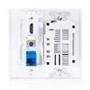 2 Power Outlet 15A with Dual 3.6A USB Charger Port Wall Plate with LED Lighting, IQIAN 1 HDMI HDTV + 1 CAT6 RJ45 Ethernet + Coaxial Cable TV F Type Keystone Face Plate White  view 2